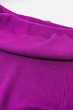 Camisola de malha fina fúcsia com gola redonda larga