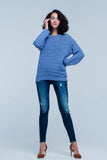Camisola de malha grossa em azul