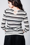 Camisola de malha listrado preto