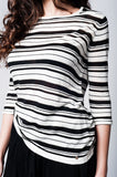 Camisola de malha listrado preto