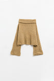 Q2 camisola de malha macia com gola alta em cor camel