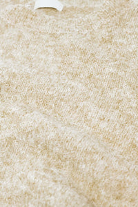 camisola de malha macia de corte padrão em bege