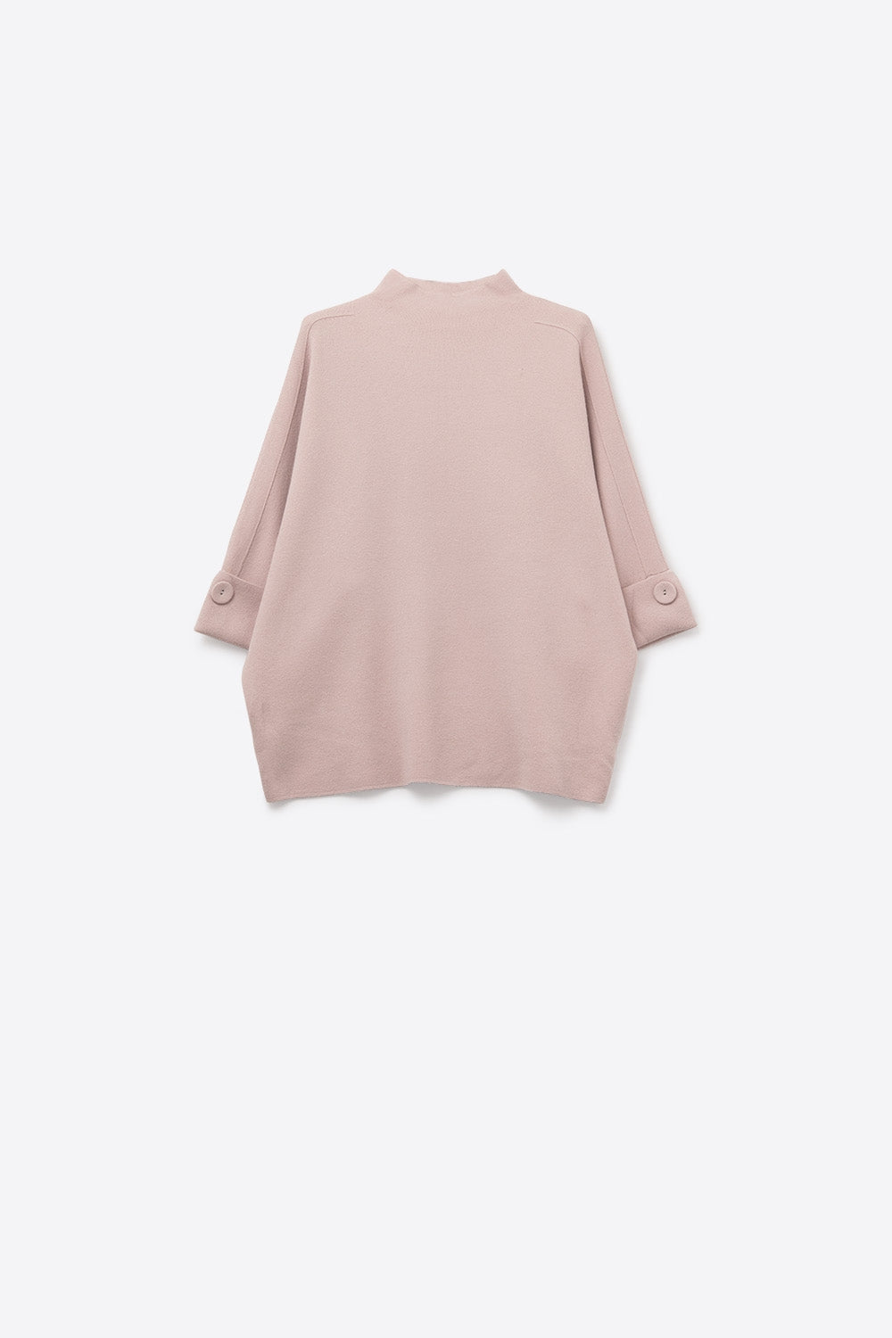 Q2 Camisola de malha rosa com pormenores de botões