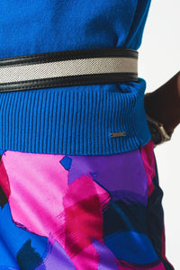 Camisola de malha sem mangas em azul