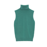 Camisola de malha sem mangas em verde