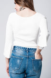 Camisola de malha texturizada branca