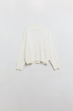 camisola de malha volumosa em cru com gola alta