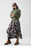 camisola de malha volumosa em verde com gola alta