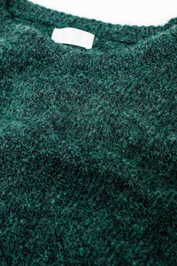 Camisola de manga balão aconchegante em verde esmeralda