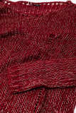 Camisola de manga comprida bordeaux com pormenor em lurex