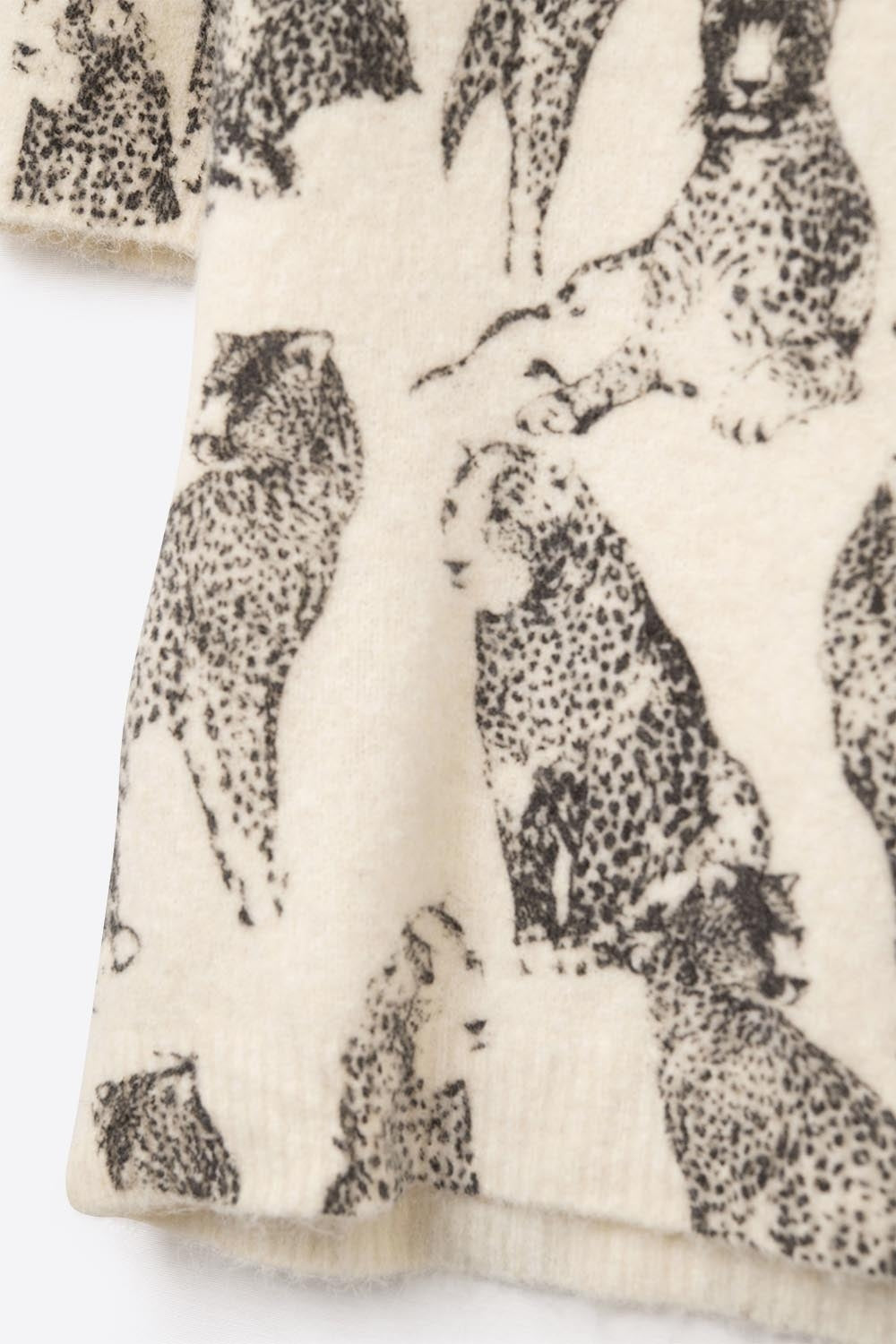 Camisola de manga curta com estampado animal Chic Cream