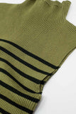 Camisola de tartaruga às riscas em verde azeitona