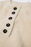 Camisola descontraída com meio botão em creme
