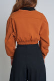 Camisola desportiva curta em camelo