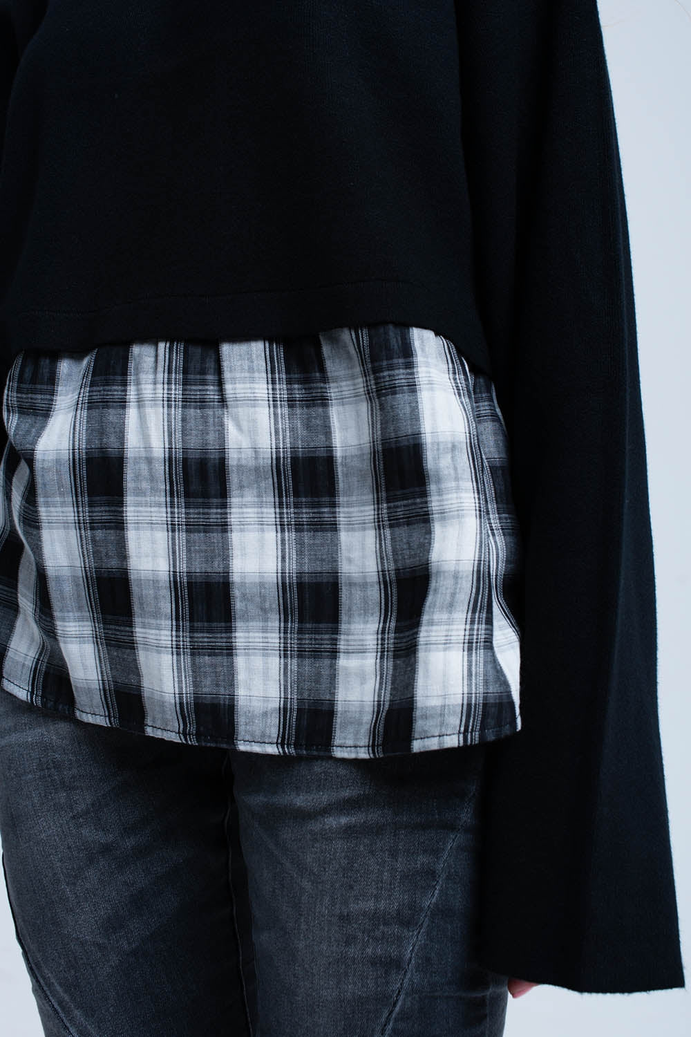 Camisola em camadas preta