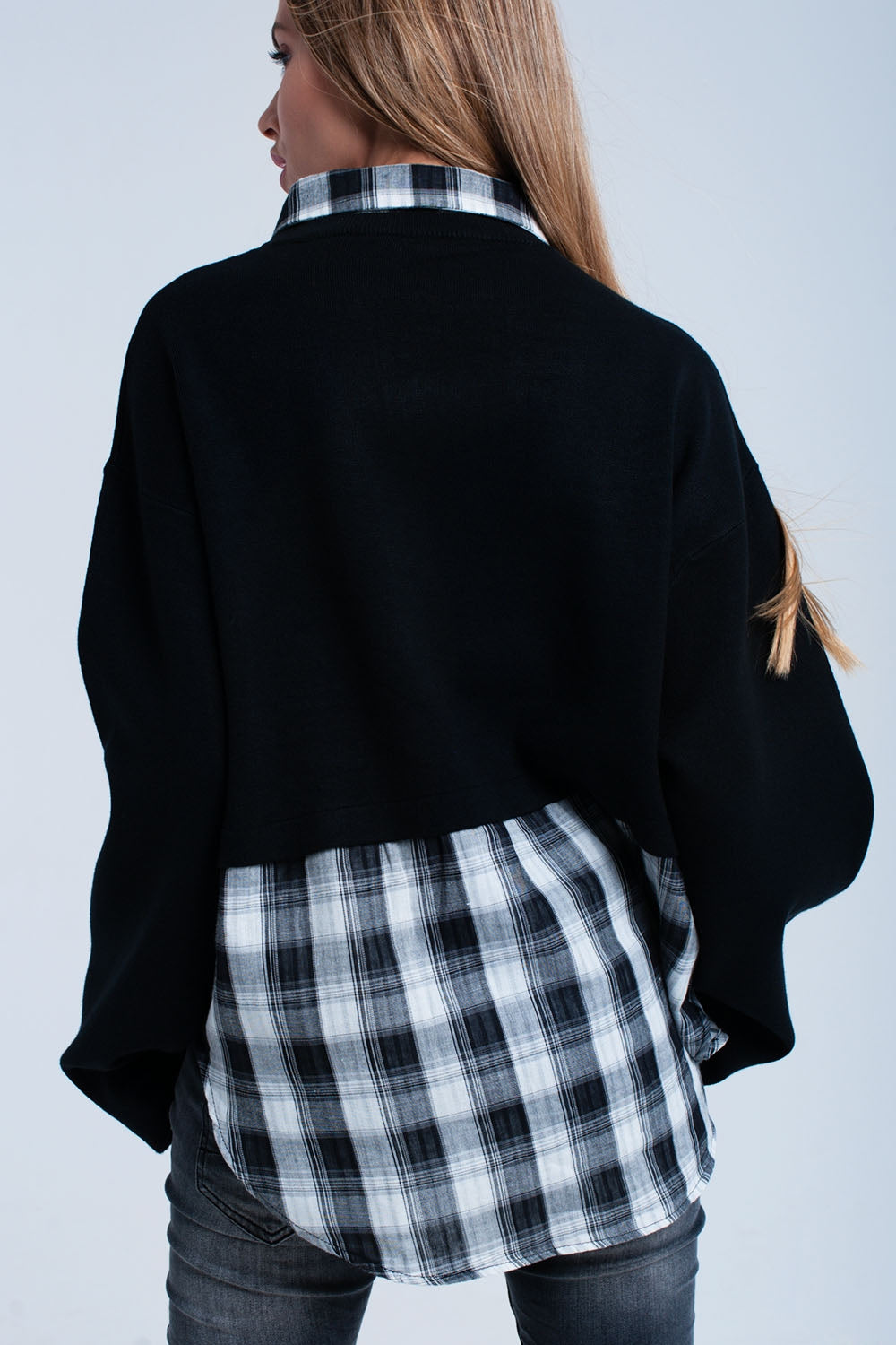 Camisola em camadas preta