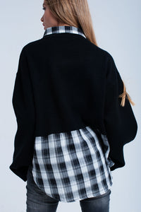 Camisola em camadas preta