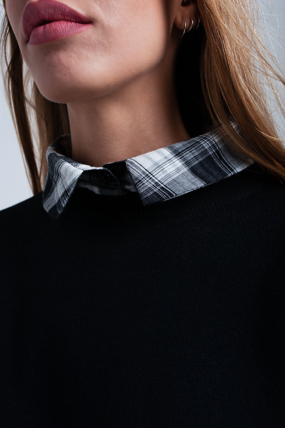 Camisola em camadas preta