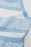 Camisola interior azul com design de riscas em malhas diferentes