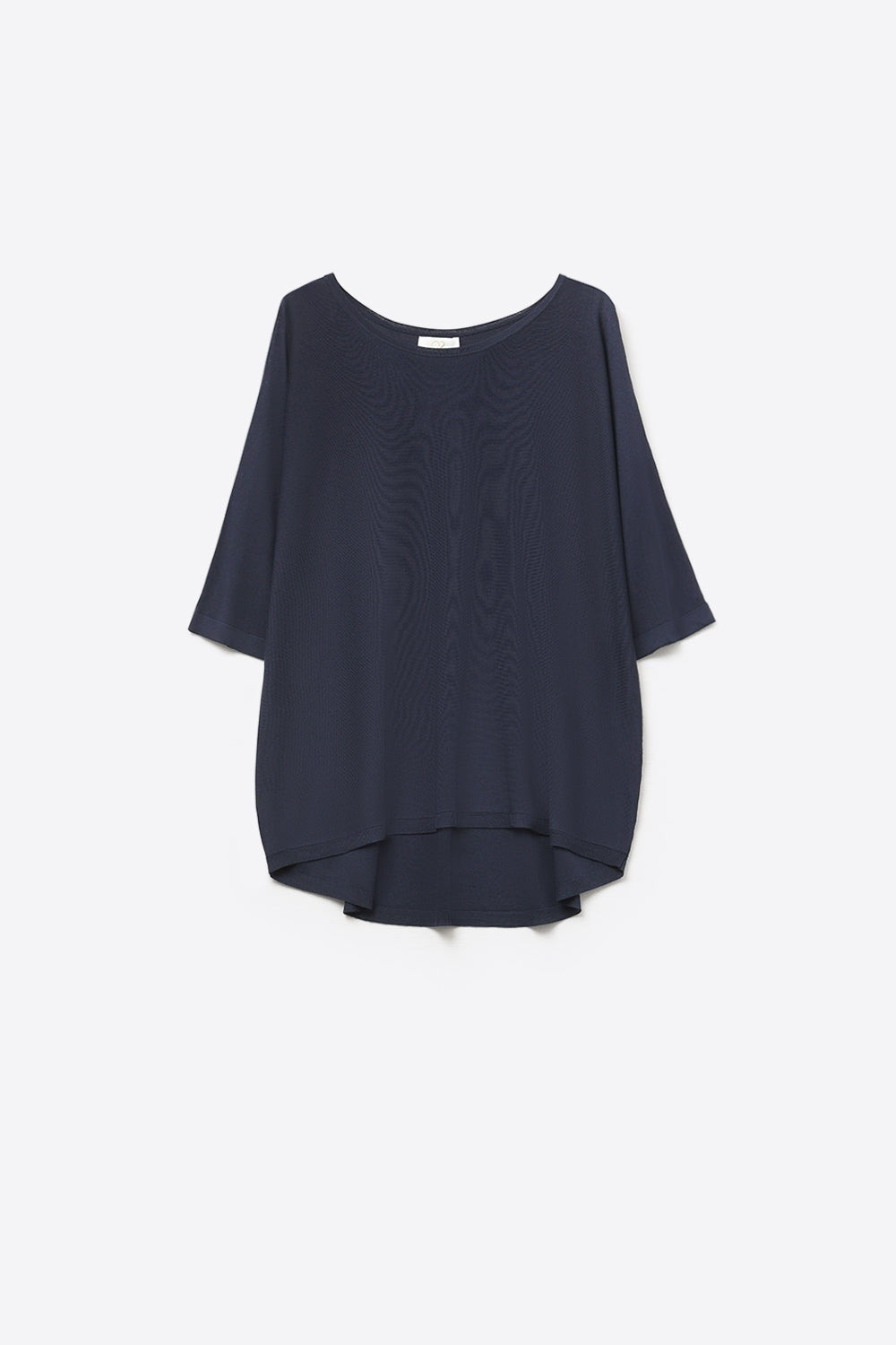 Q2 Camisola oversized em azul-marinho com mangas até ao cotovelo