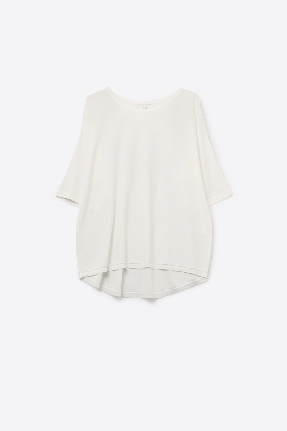 Q2 Camisola oversized em branco com mangas até ao cotovelo
