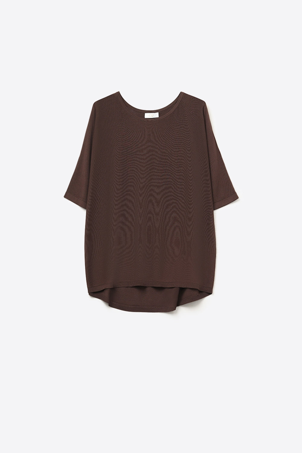 Q2 Camisola oversized em castanho com mangas até ao cotovelo