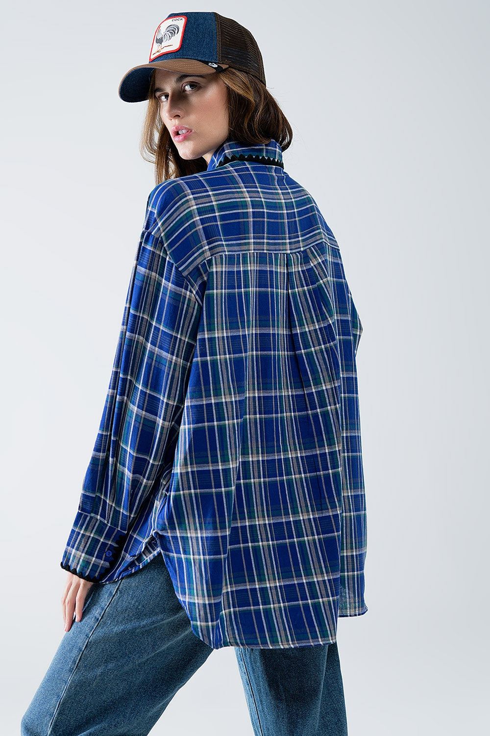 Camisola Oversized Lenhador em Azul