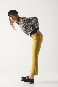 Camisola preta com estampa de zebra