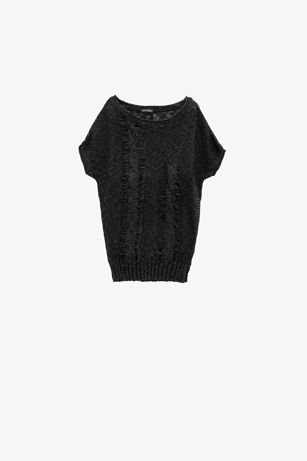 Q2 camisola preta comprida sem mangas