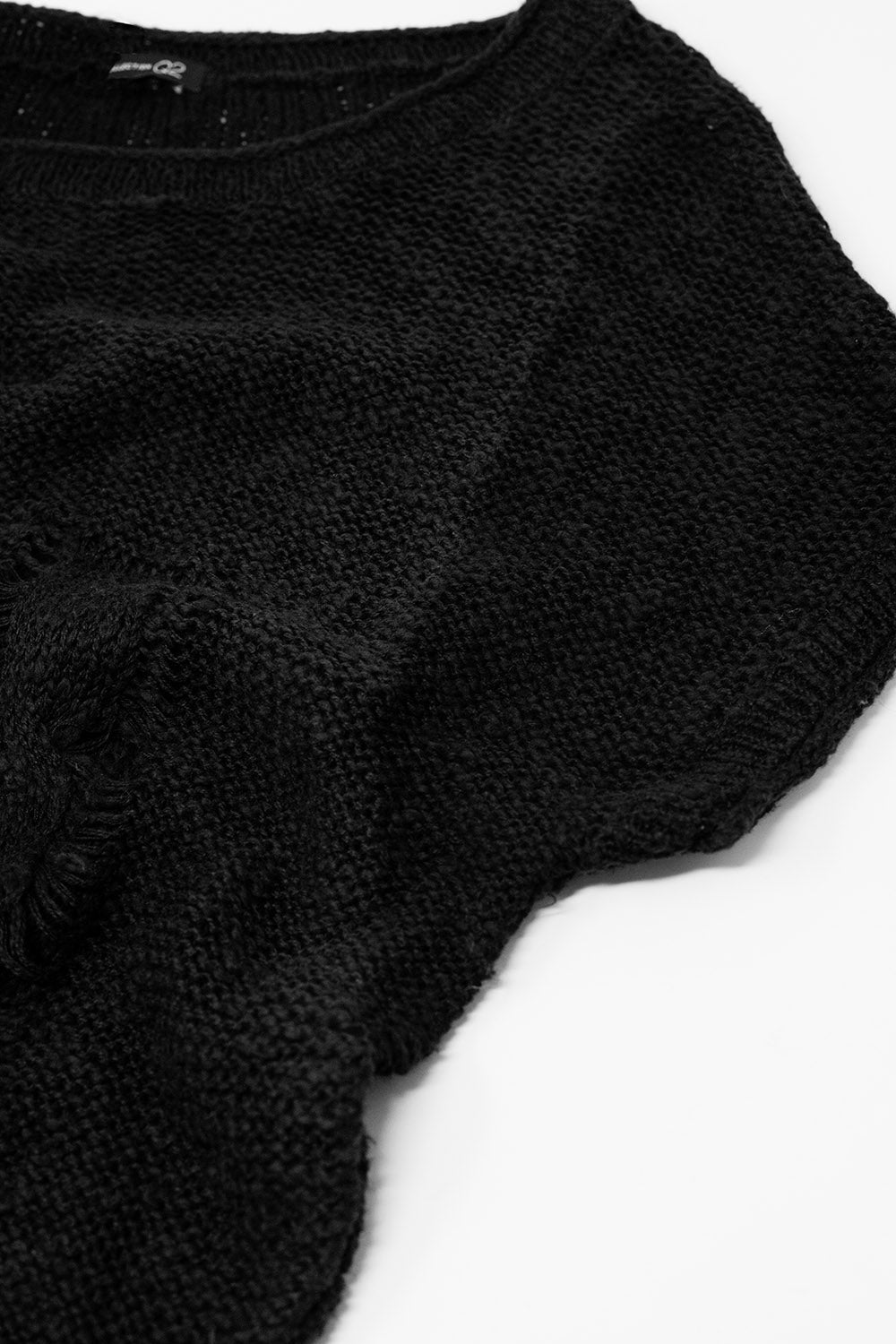 camisola preta comprida sem mangas