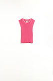 Camisola regata rosa framboesa com rebordo branco