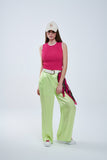 Camisola regata rosa framboesa com rebordo branco