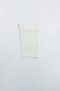 Q2 camisola sem mangas em croché creme