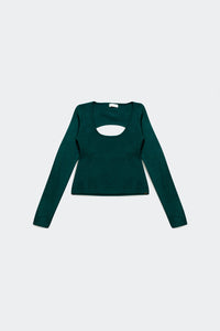 Camisola traseira aberta em verde