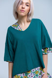 Camisola verde de manga curta