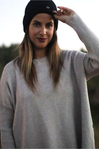 Camisola Cosy (bege, rosa e verde)