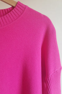 Camisola Cosy (bege, rosa e verde)