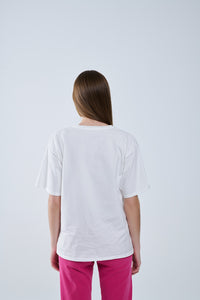 Capri La Dolce Vita T-shirt branca com estampado gráfico