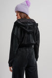 Capuz com fecho de correr preto