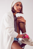 cardigan de gola oversized em branco