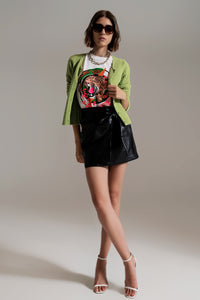 Cardigan de malha fofo super macio verde