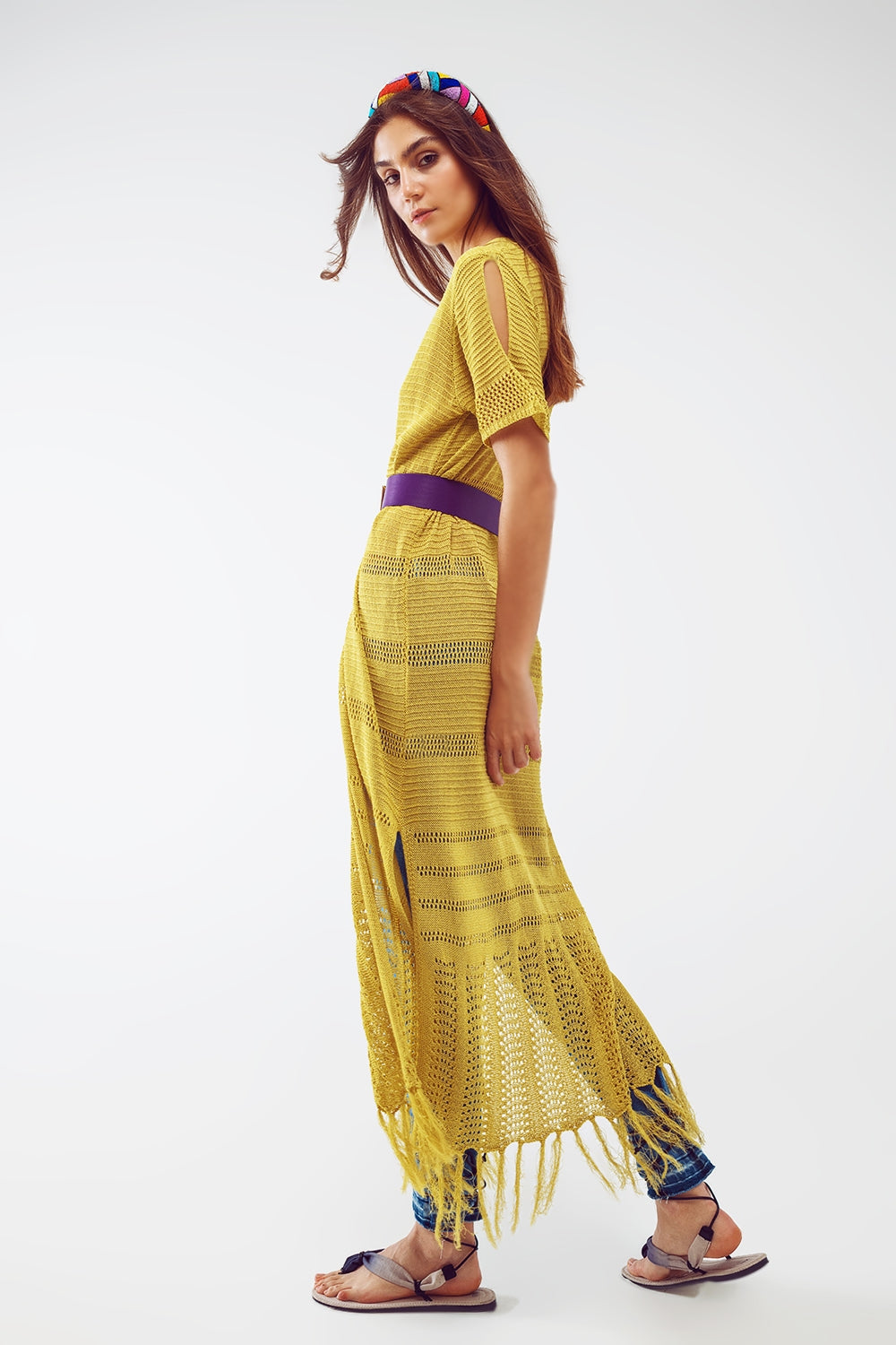 Cardigan de malha maxi verde