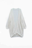 Q2 Cardigan longo de malha creme
