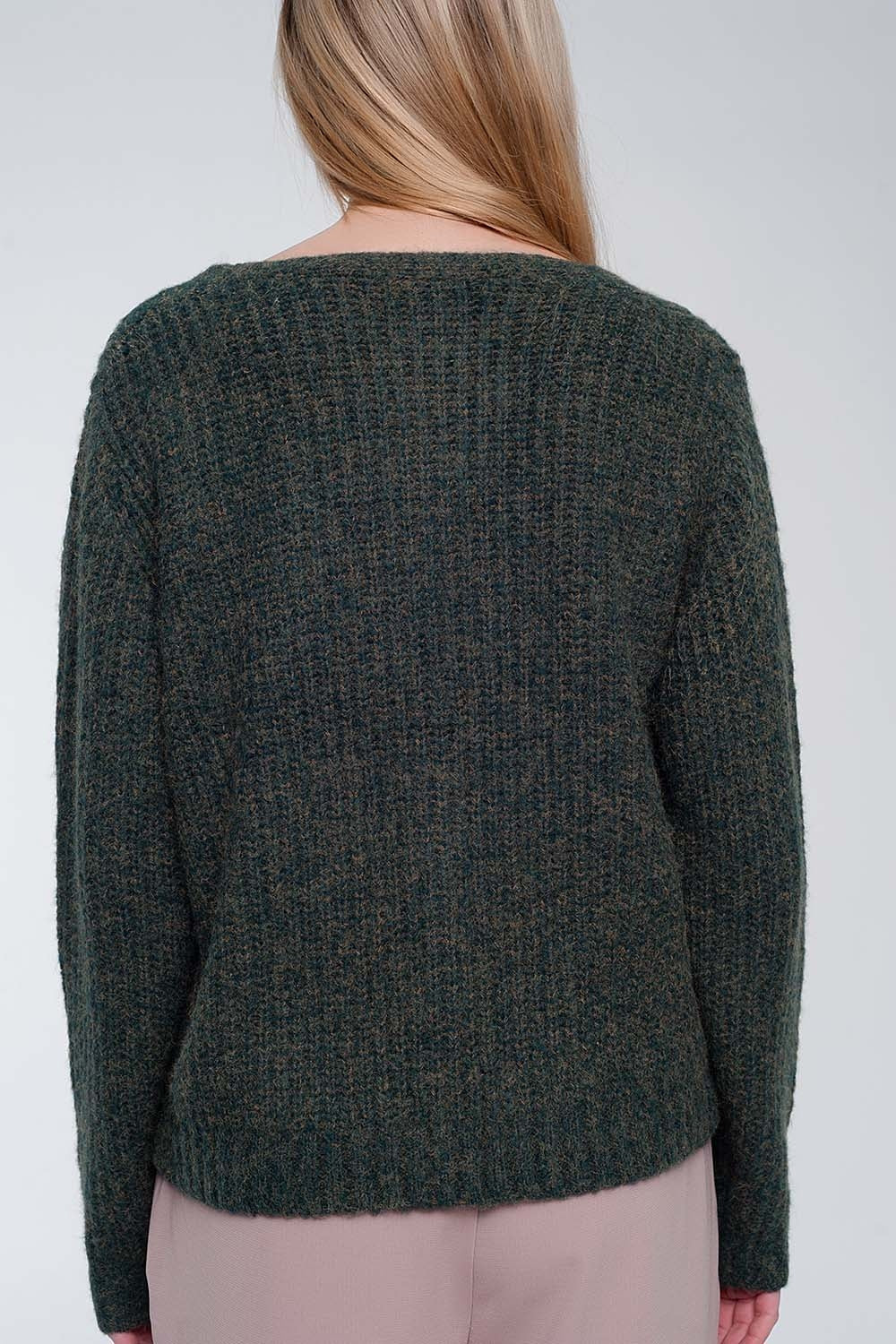 Casaco cáqui com um ponto grosseiro