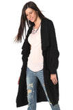Q2 Casaco comprido oversize preto