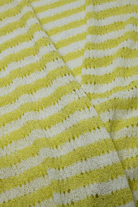 Casaco de malha amarelo estilo Boho com riscas de malha Pointelle e pormenores de franjas