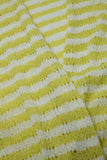 Casaco de malha amarelo estilo Boho com riscas de malha Pointelle e pormenores de franjas
