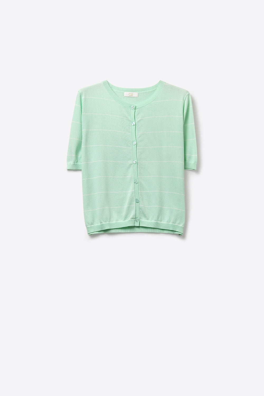 Q2 Casaco de malha fina verde menta com botões