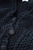 Casaco de malha volumoso preto de grandes dimensões com bolsos