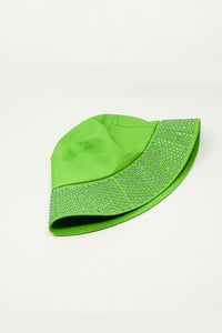 Chapéu de Balde com Pormenor de Diamante em Verde